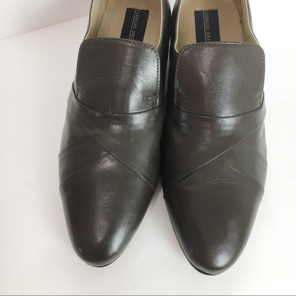 Giorgio Brutini Men's Brown Leather Heeled Loafers - Picture 4 of 11